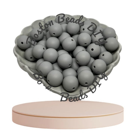 Light Gray/Round Silicone Beads 12mm|15mm/Vibrant/Durable/ Beads for Crafts/Pen Making/Wristlet/Keychains