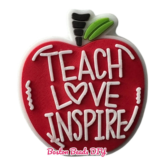 Teach Love Inspire Apple Focal Beads (Sold per set of 5)