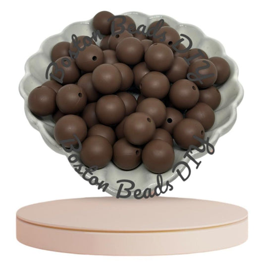 Chocolate Brown/Round Silicone Beads 12mm|15mm/Vibrant/Durable/ Beads for Crafts/Pen Making/Wristlet/Keychains