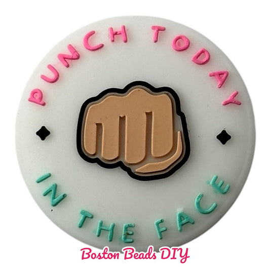 Punch Today in the face Focal Beads (Sold per set of 5)