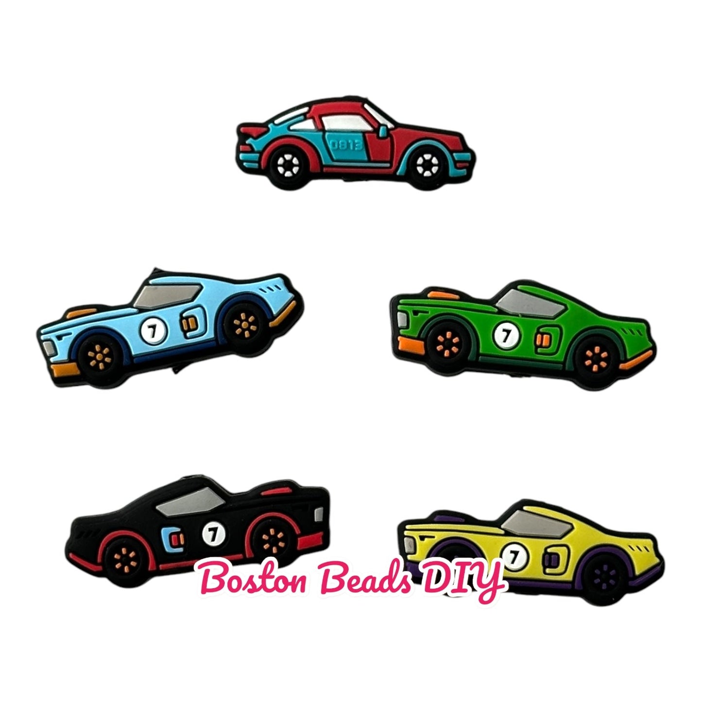 Auto Racing Car Mix Focal Beads (Sold per set of 5)