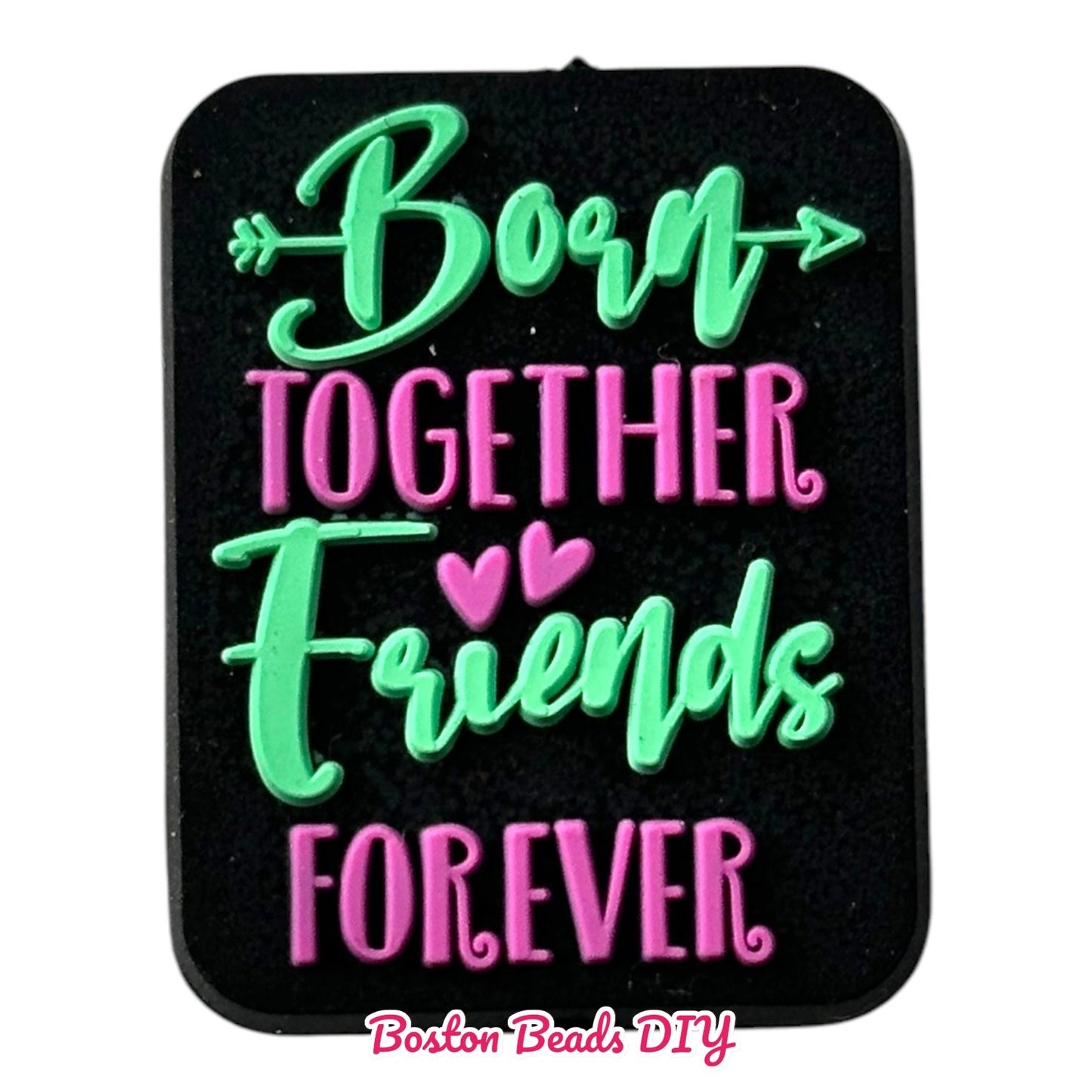 Born together friends forever Focal Beads (Sold per set of 5)