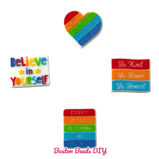 Dream Believe Be kind Every Little Focal Beads (Sold per set of 5)