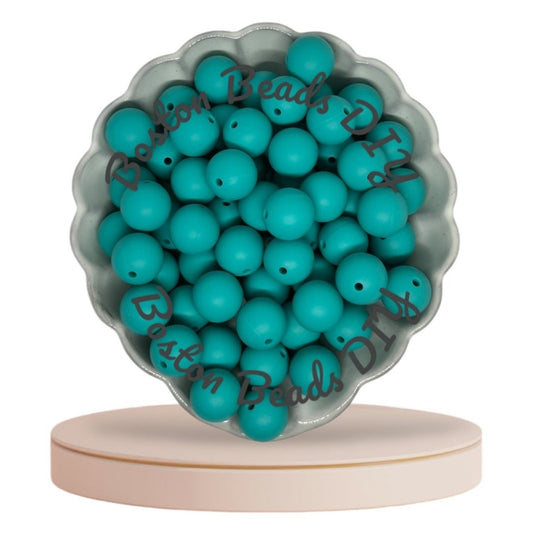 Turquoise/Round Silicone Beads 12mm|15mm/Vibrant/Durable/ Beads for Crafts/Pen Making/Wristlet/Keychains