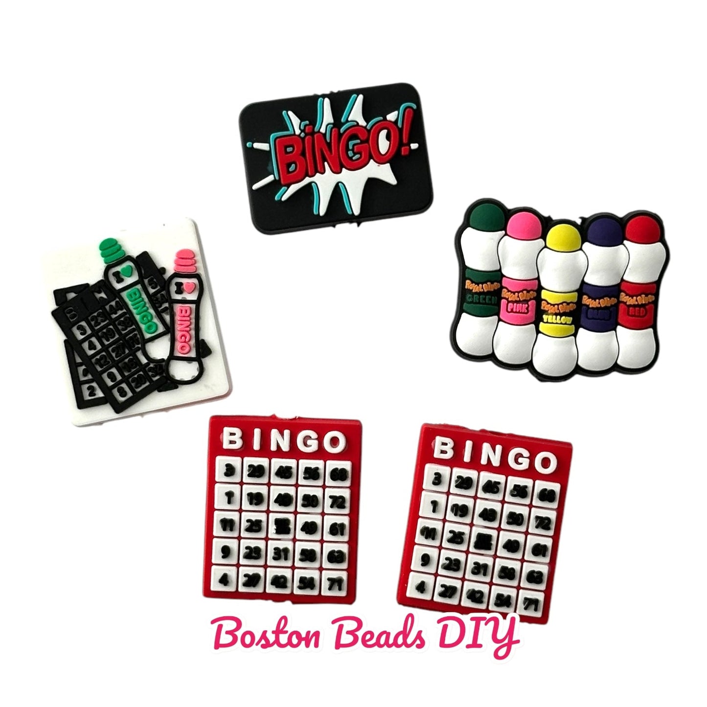 Bingo Mix Focal Beads (Sold per set of 5)