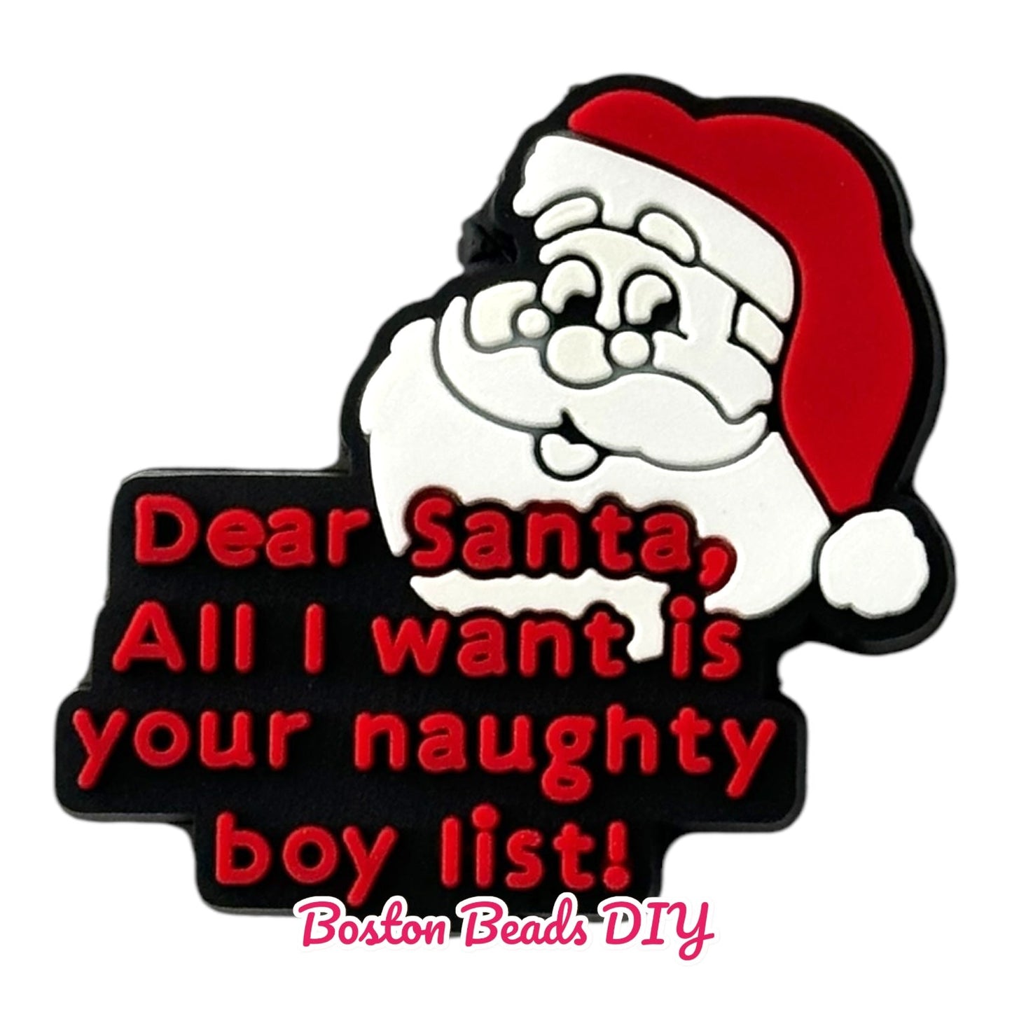 Christmas Dear Santa All I Want is Your Naughty Boy List Focal Beads (Sold per set of 5)