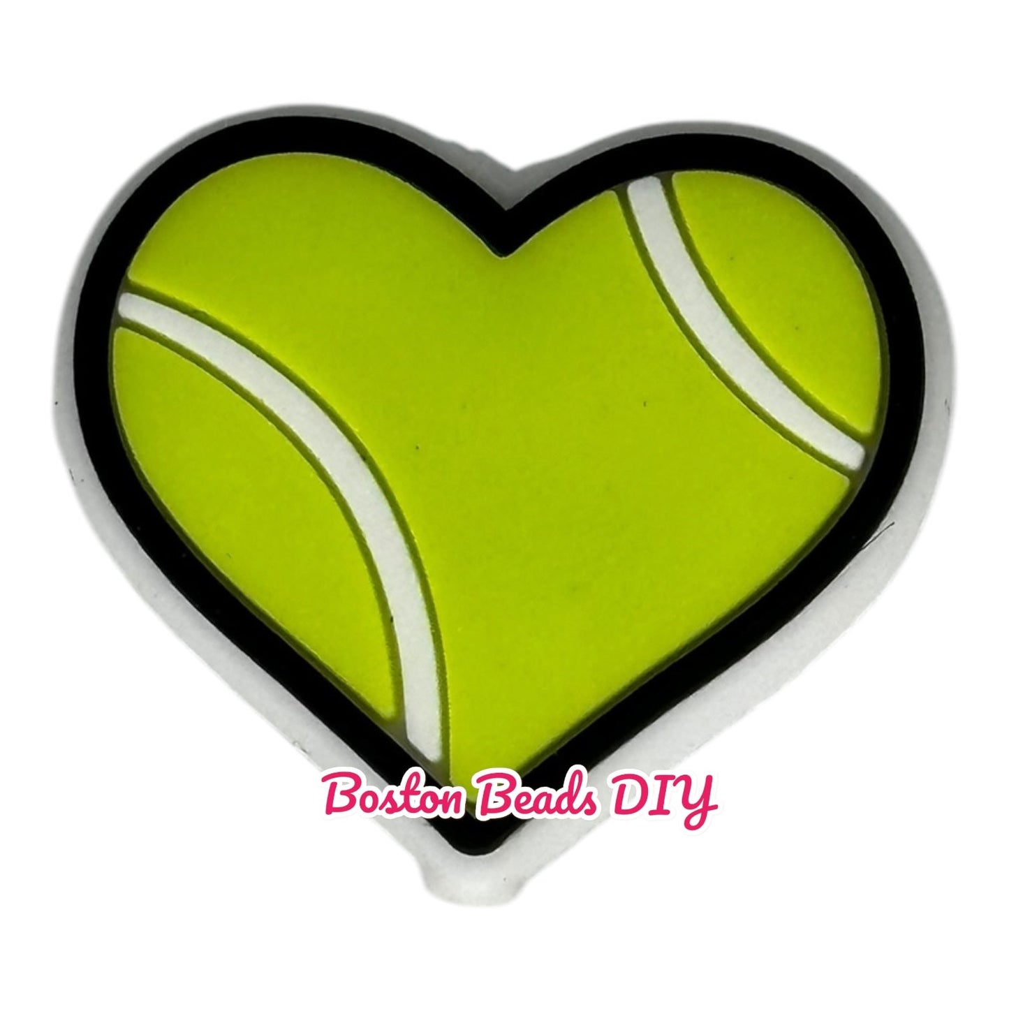 Tennis Heart Focal Beads (Sold per set of 5)