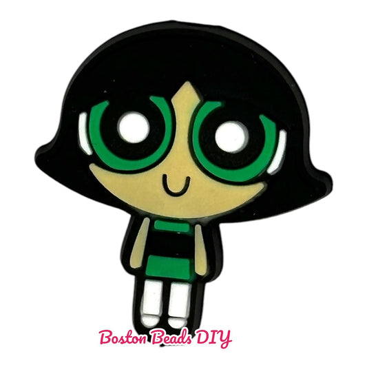 Powerpuff Girl Buttercup Focal Beads (Sold per set of 5)