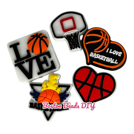 Basketball Love Focal Beads (Sold per set of 5)