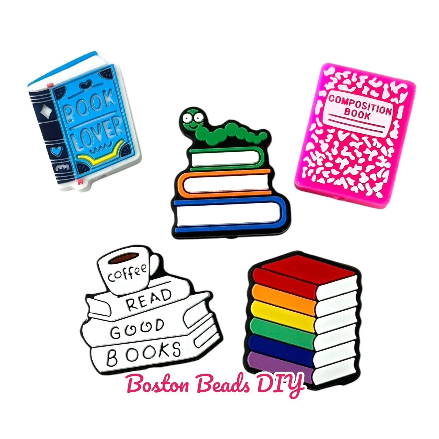 School Books Mix Focal Beads (Sold per set of 5)