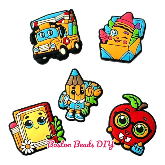 School Characters Mix Focal Beads (Sold per set of 5)