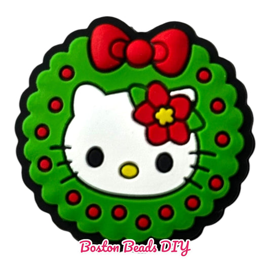 Christmas HK Wreath Focal Beads (Sold per set of 5)