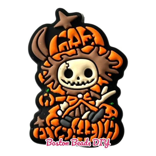 Halloween Scarecrow Pumpkin Focal Beads (Sold per set of 5)