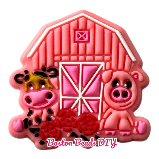 Barn Pink Cow and Piggy Focal Beads (Sold per set of 5)