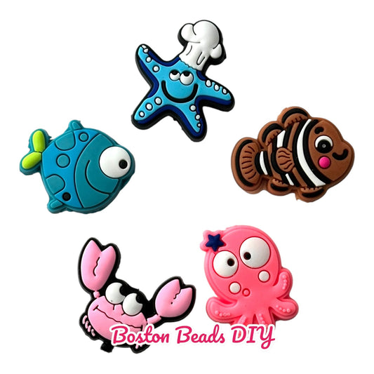 Ocean Animals Mix b Focal Beads (Sold per set of 5)