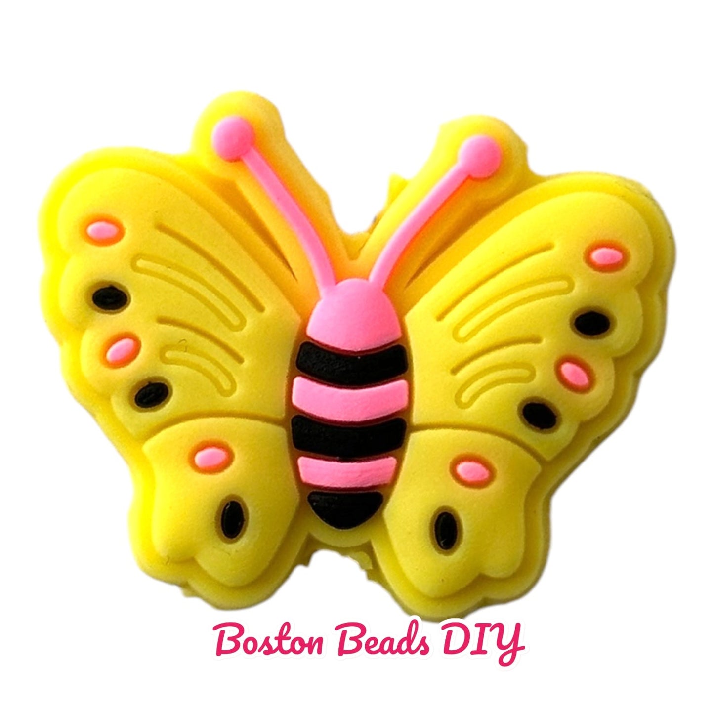 Butterfly Yellow Focal Beads (Sold per set of 5)