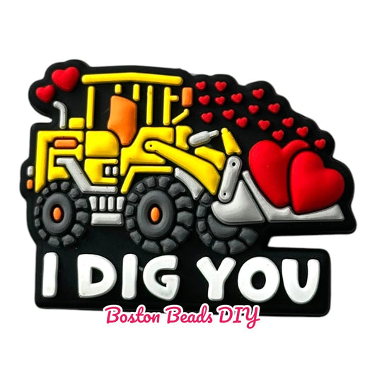 Valentines I Dig You Focal Beads (Sold per set of 5)