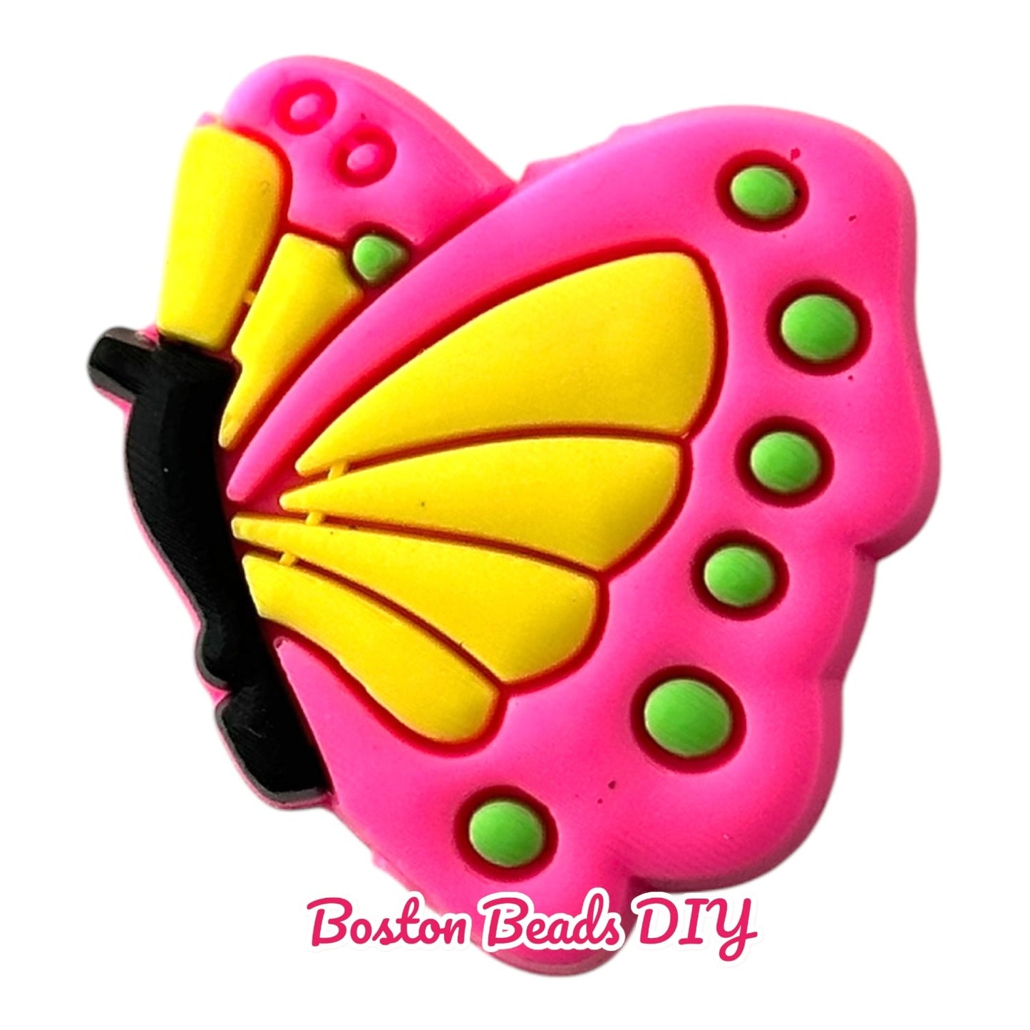 Butterfly Pink Yellow Focal Beads (Sold per set of 5)