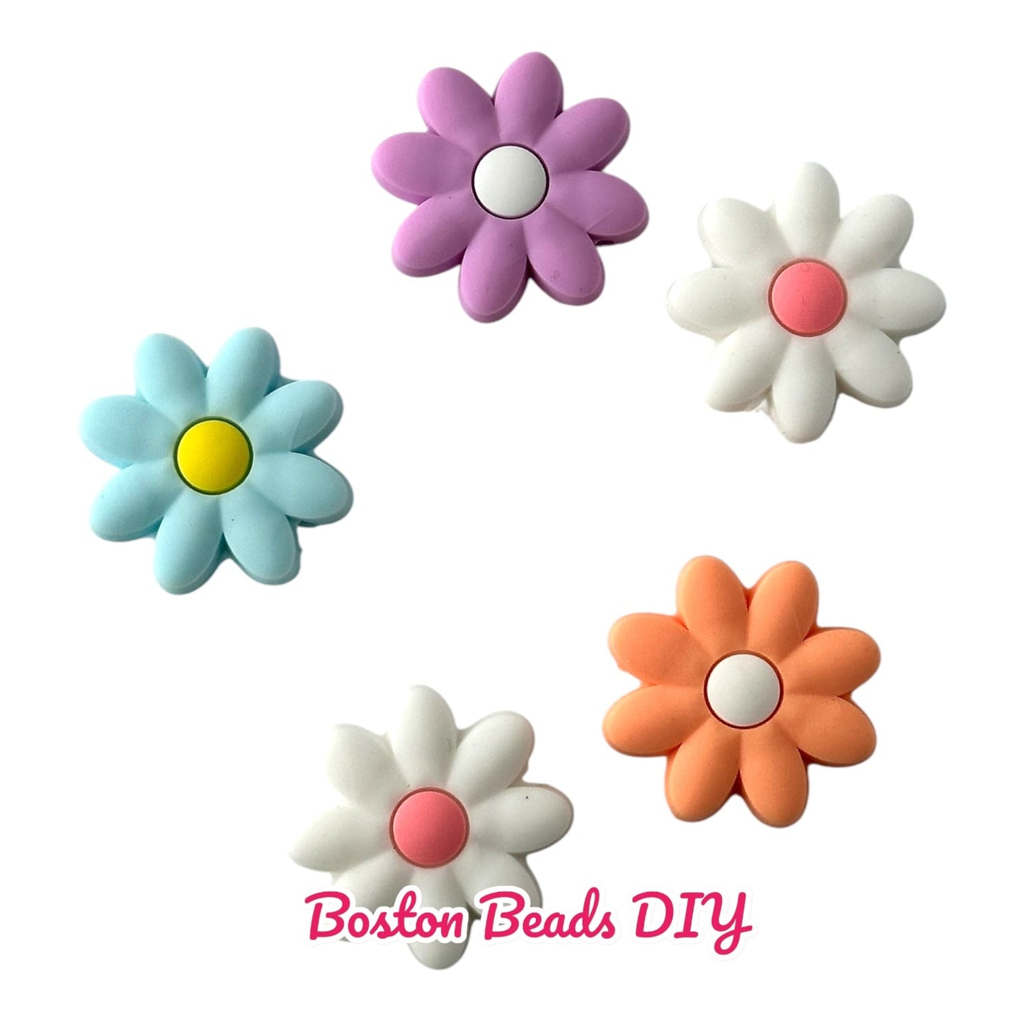 Flowers Mix b Focal Beads (Sold per set of 5)