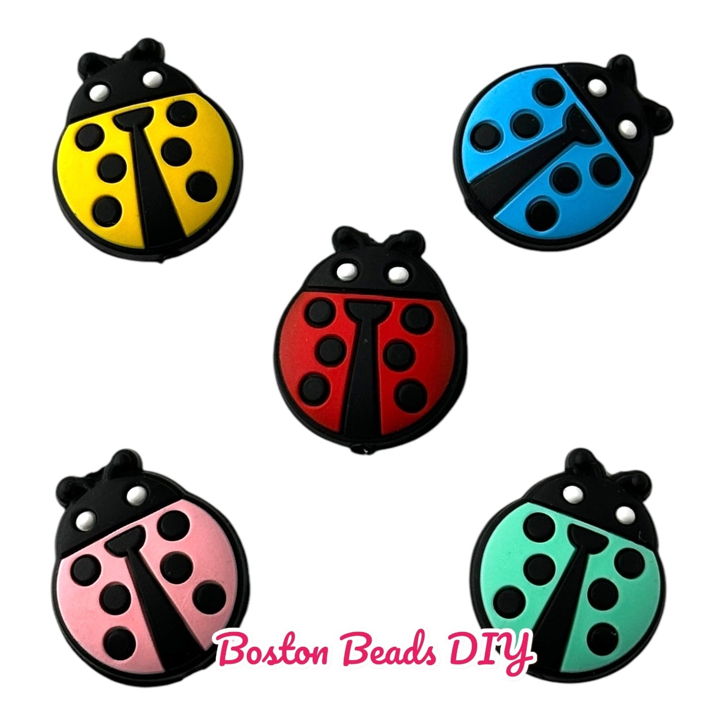 Ladybug Mix Color Focal Beads (Sold per set of 5)