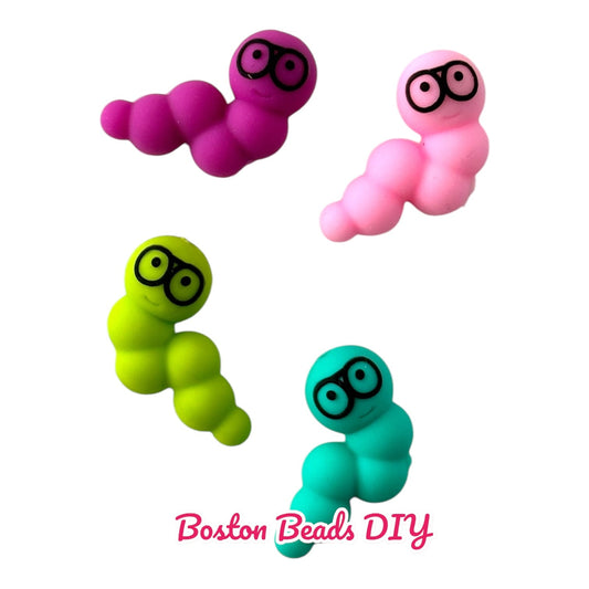 3D Worm Mix Color Focal Beads (Sold per set of 4)