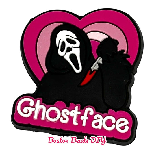 [Scary] Ghostface Heart Focal Beads (Sold per set of 5)