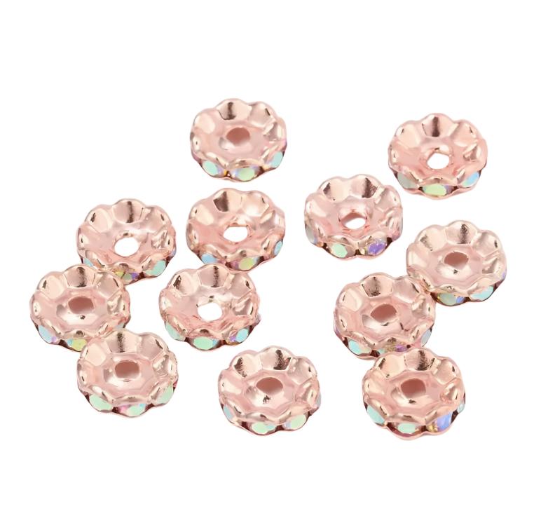 10mm Rhinestone Spacers/[Flat/Wavy]